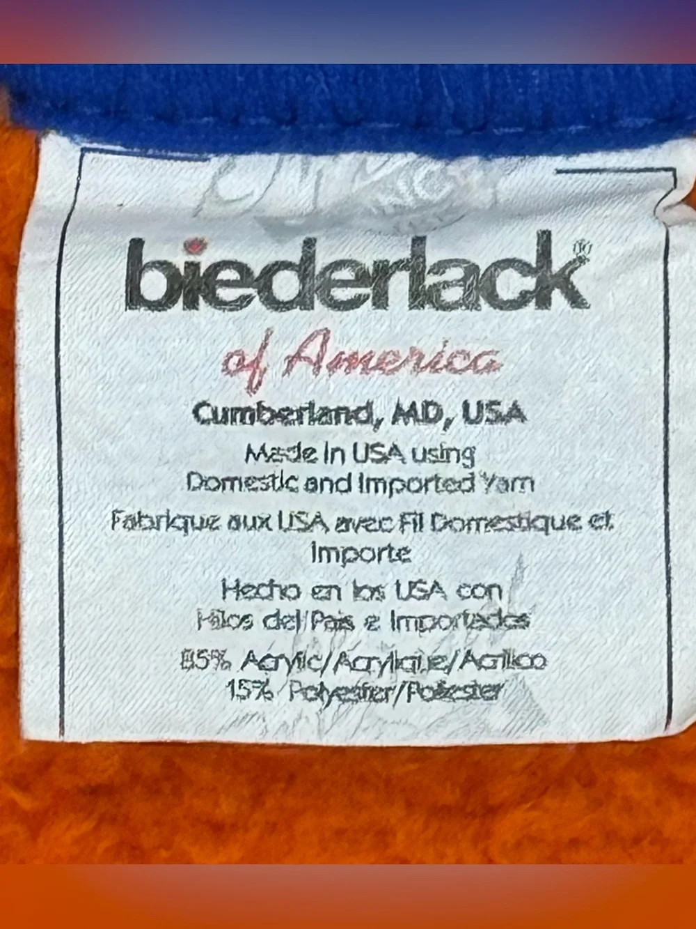 Vintage Biederlack University of Florida Gators Acrylic Blue/Orange Blanket USA